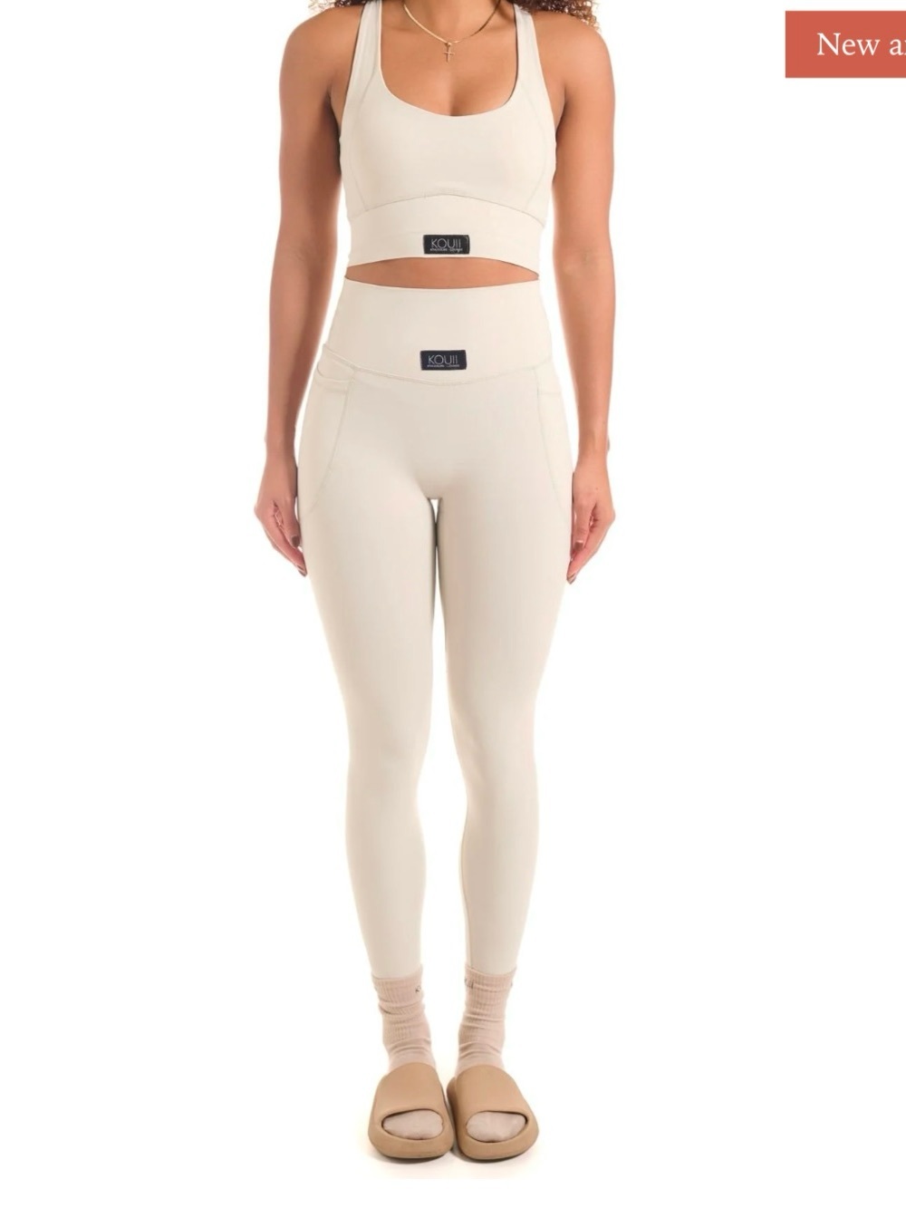 High-Waist Leggings in Cream